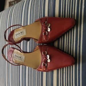 Issac Mizrahi red kitten heels